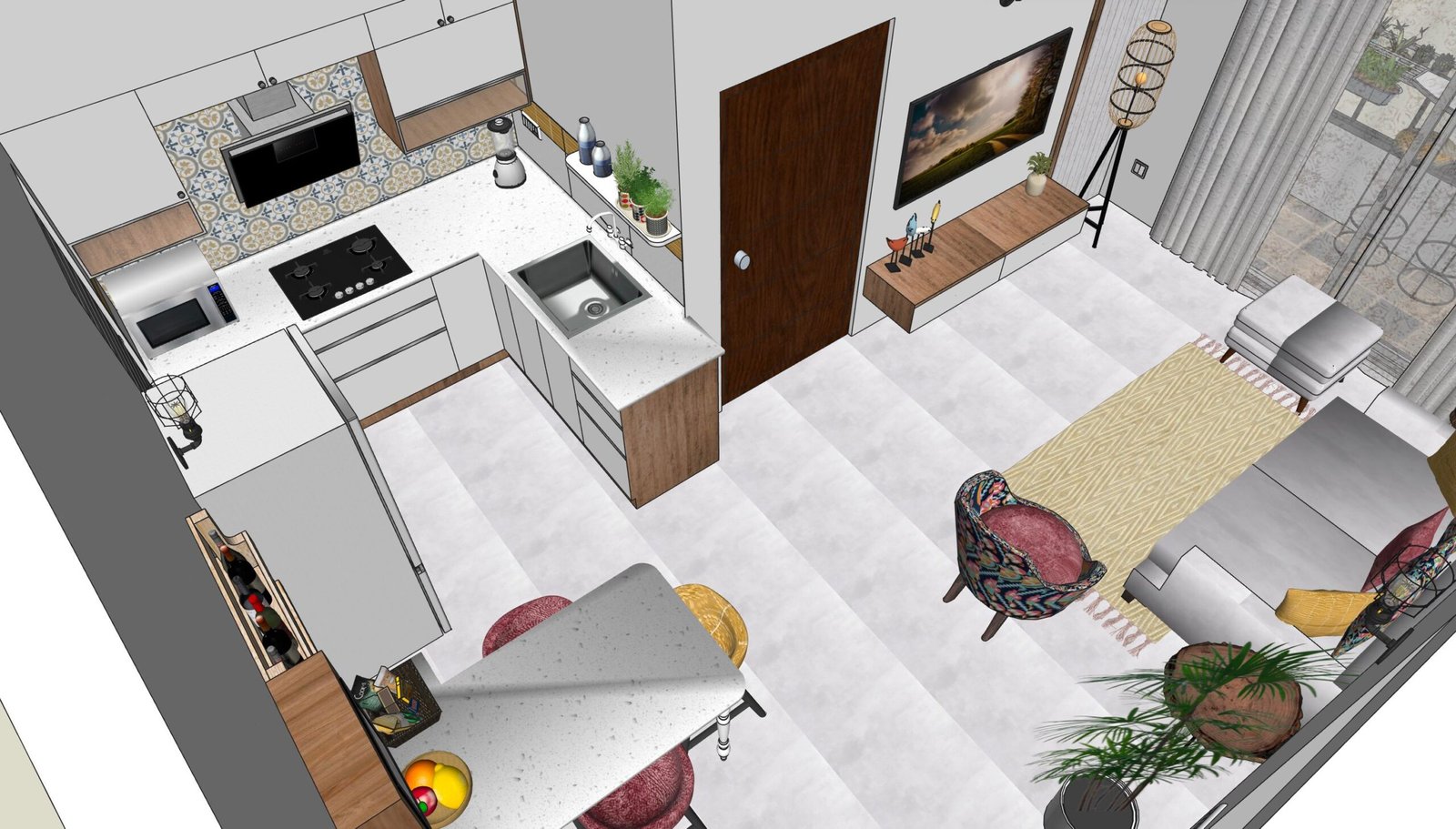 Functional Small 2 BHK Flat Interior Design